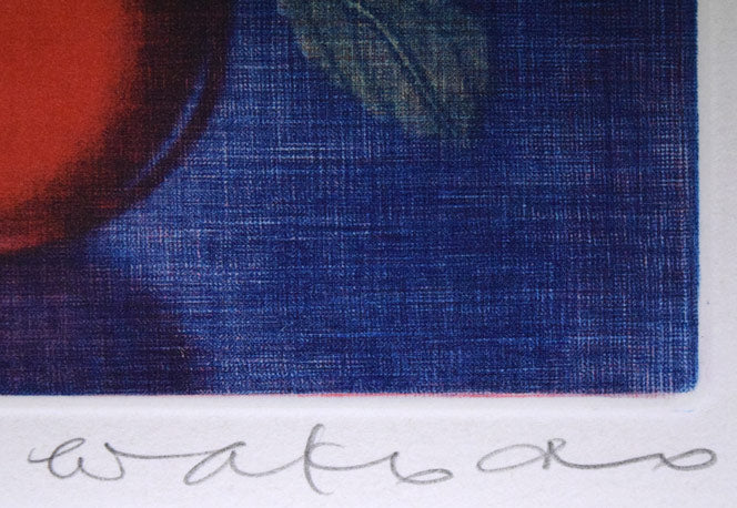 伊藤倭子「ぷらむ」銅版画 本人直筆鉛筆サイン拡大画像