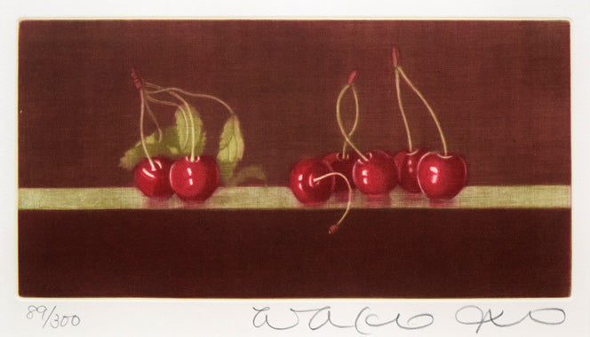 伊藤倭子「さくらんぼ」銅版画 作品全体拡大画像