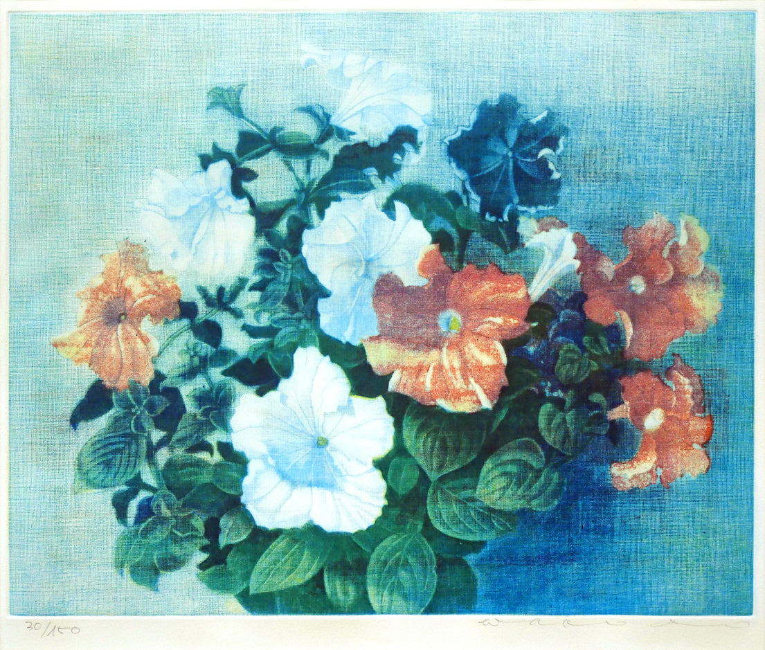 伊藤倭子「ペチュニア」銅版画 作品全体拡大画像