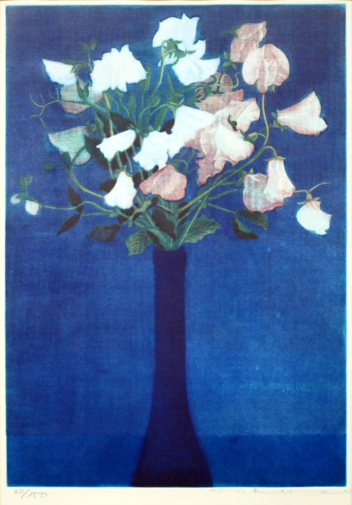 伊藤倭子「スイートピー」銅版画 作品全体画像