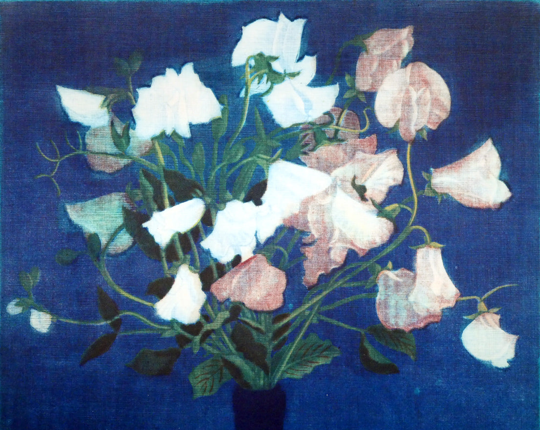 伊藤倭子「スイートピー」銅版画 拡大画像1