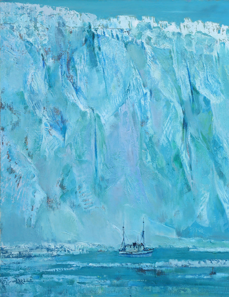 岩船修三「氷河(アラスカ)」油絵・F120号 拡大画像1