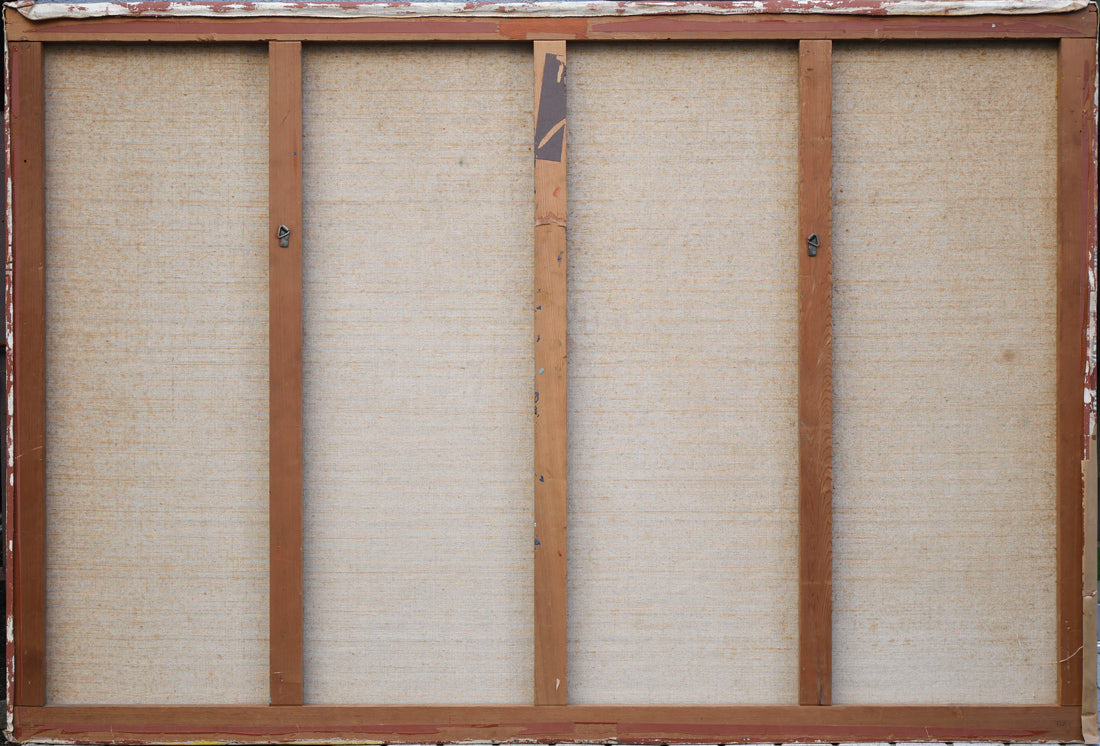 岩船修三「氷河(アラスカ)」油絵・F120号 キャンバス裏側画像