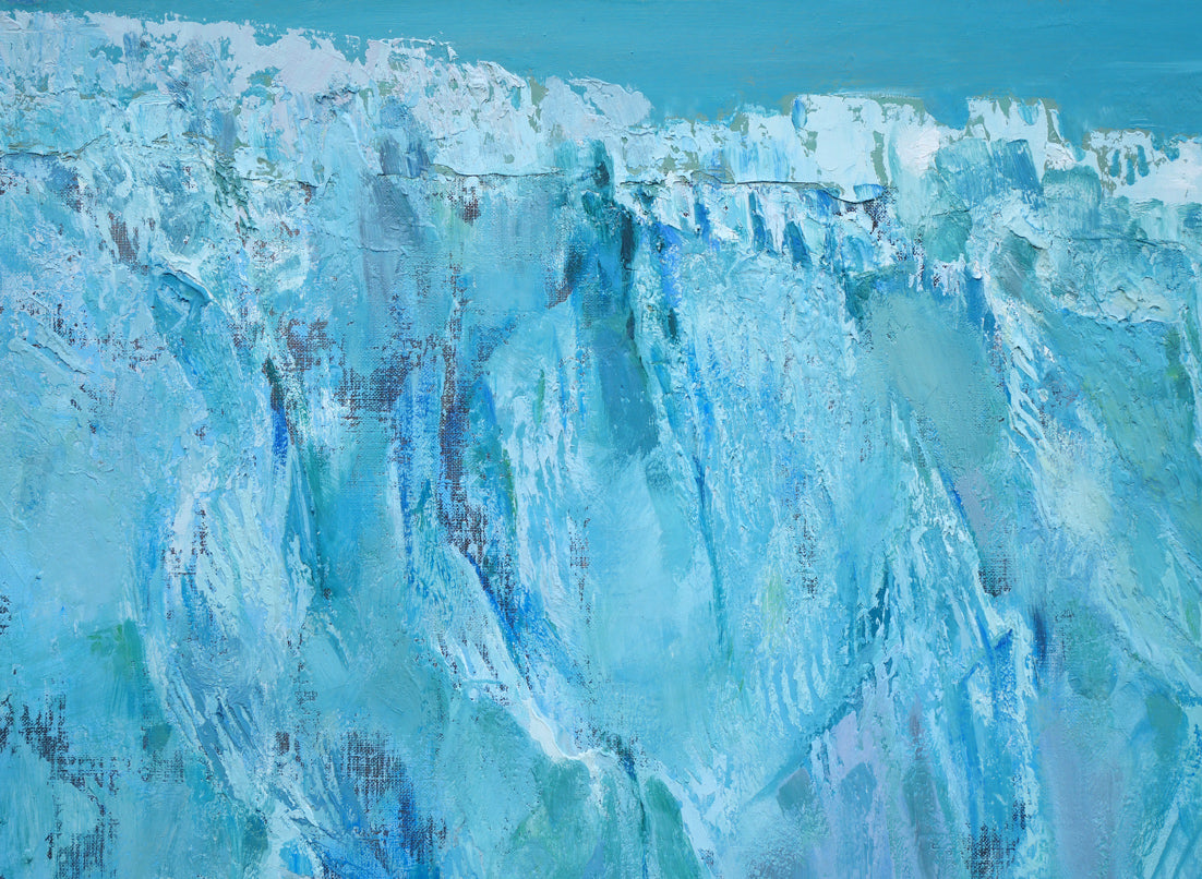 岩船修三「氷河(アラスカ)」油絵・F120号 拡大画像3