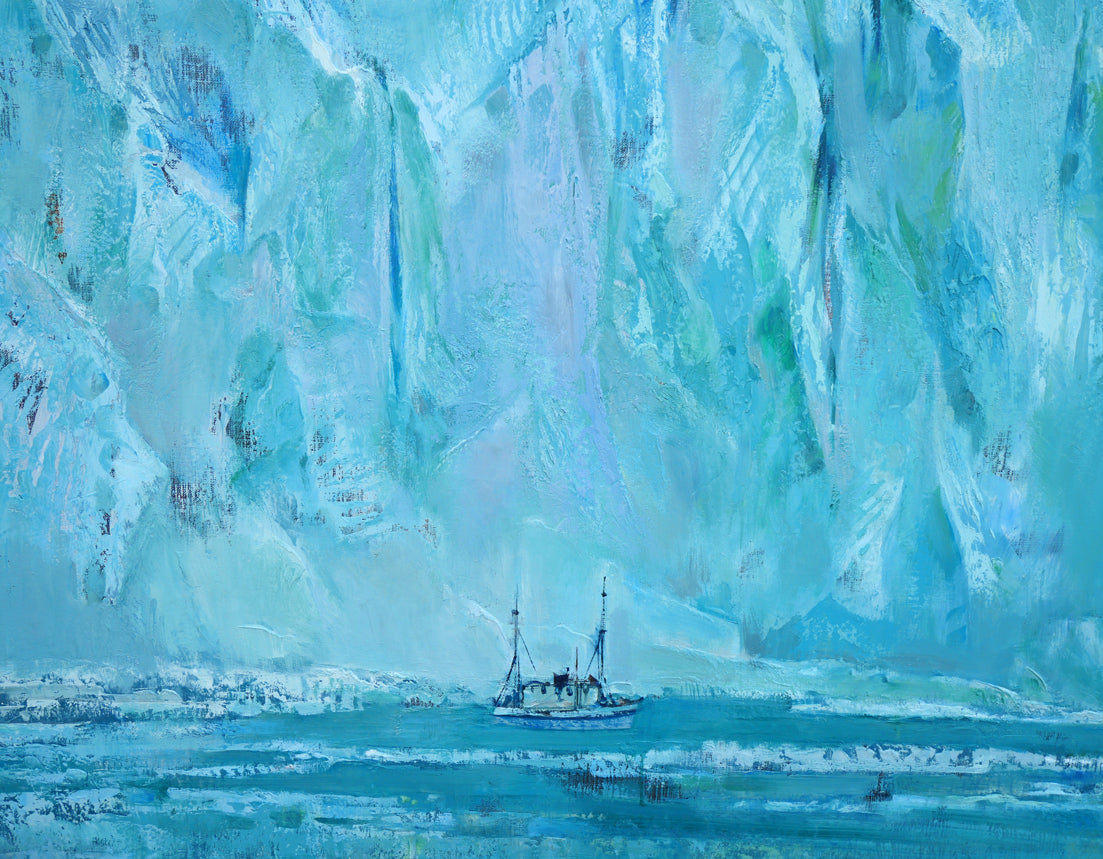 岩船修三「氷河(アラスカ)」油絵・F120号 拡大画像6