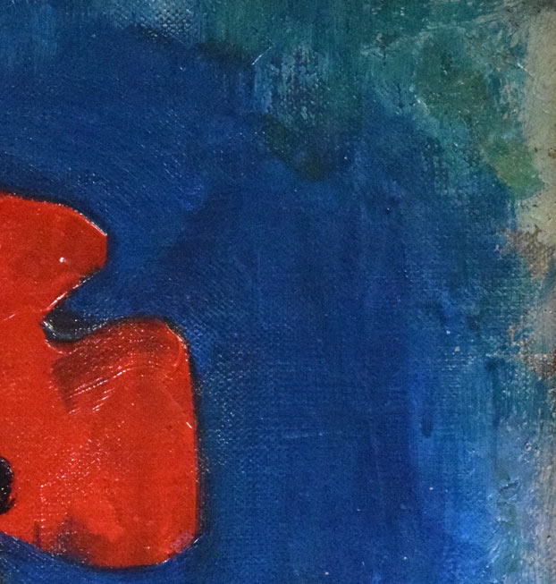 岩船修三「ひなげしの花」油絵・F4号 拡大画像2