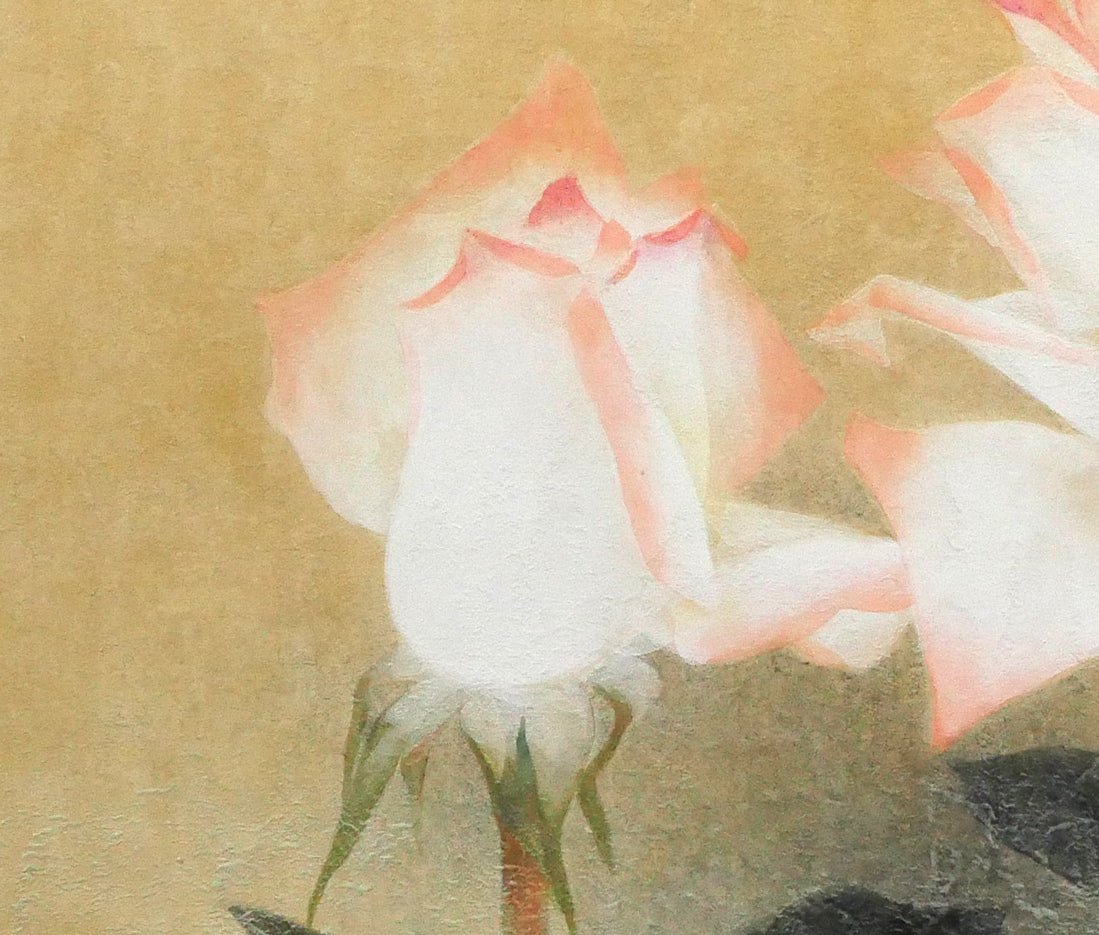 岩橋英遠「長春」日本画・P8号 拡大画像6