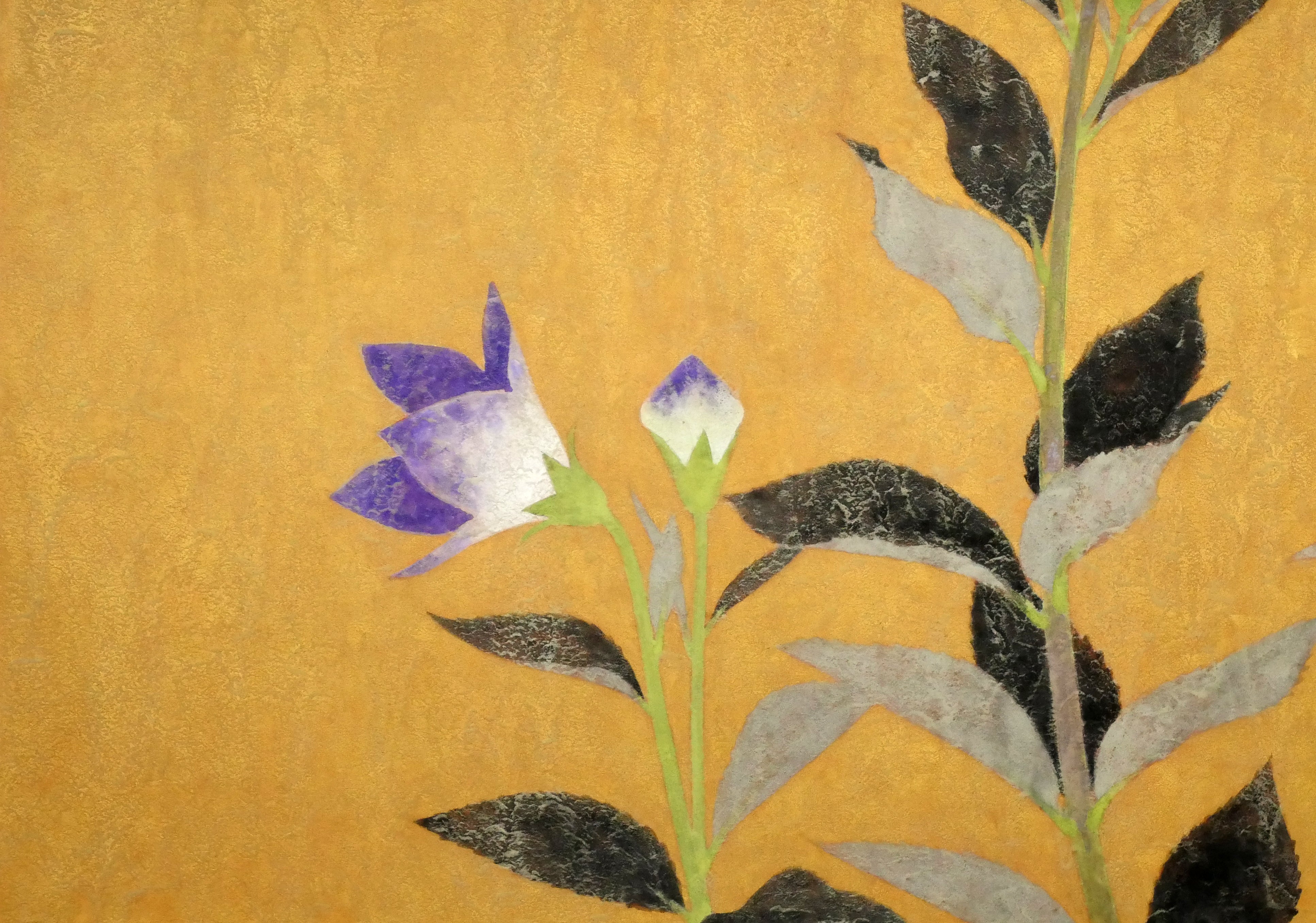 岩橋英遠「桔梗」日本画・10号大 拡大画像3