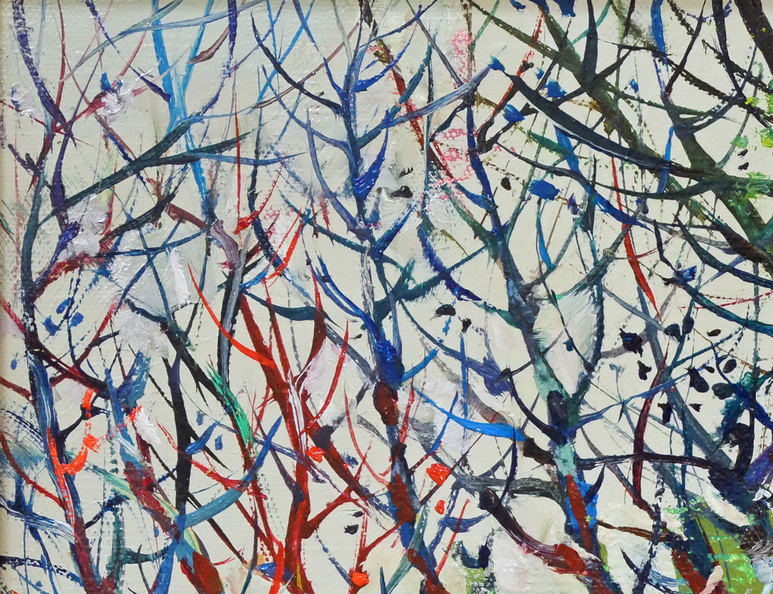 岩船修三「木立」油絵・F4号 拡大画像1