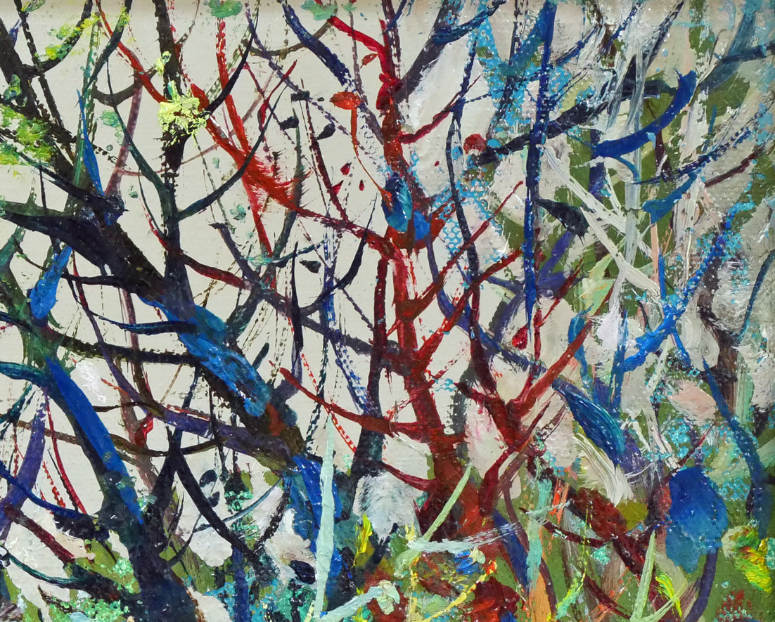 岩船修三「木立」油絵・F4号 拡大画像2