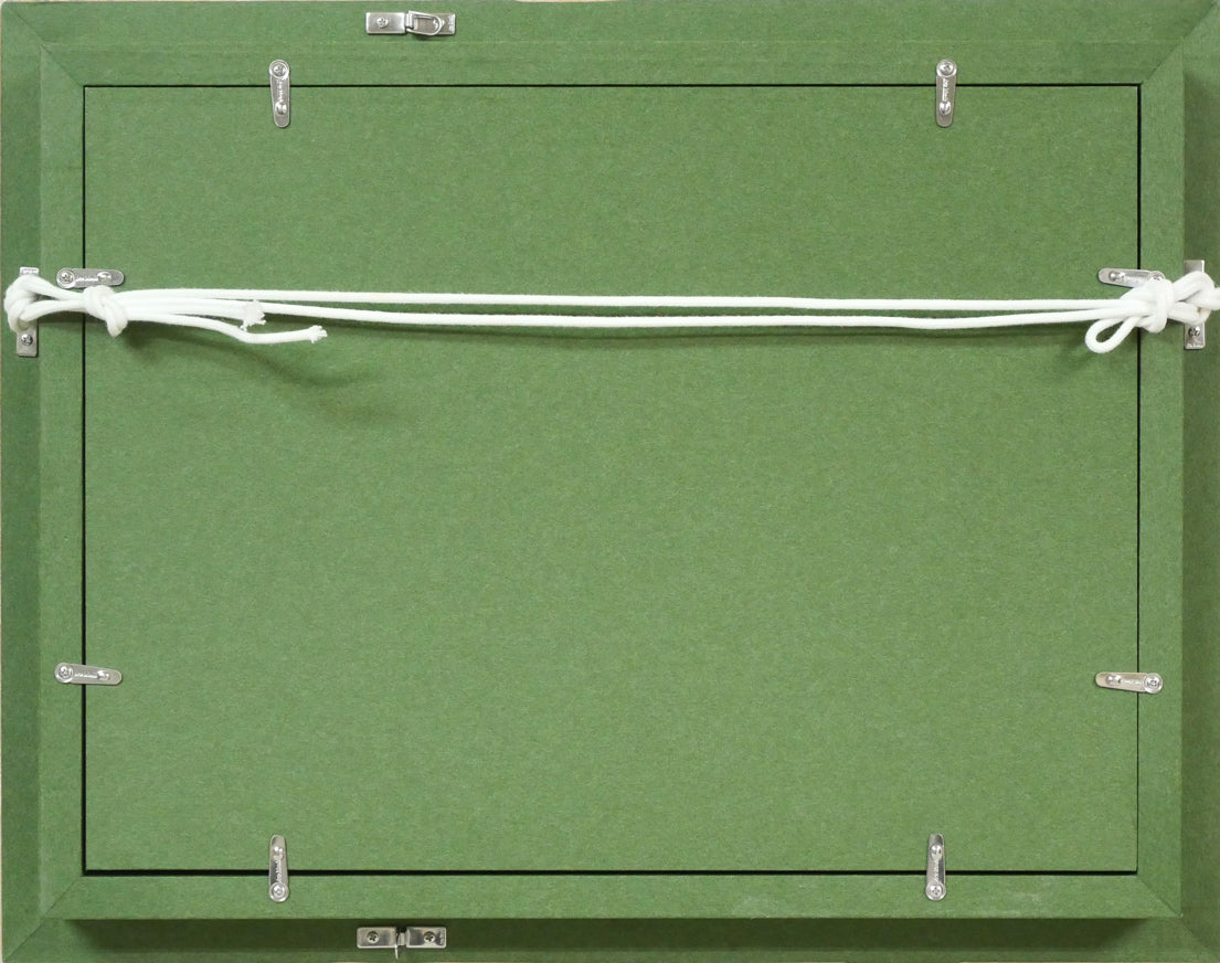 岩船修三「木立」油絵・F4号 額縁裏側画像