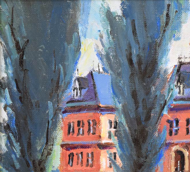 岩倉三喜生「道庁(銀額縁)」油絵・F4号 拡大画像1