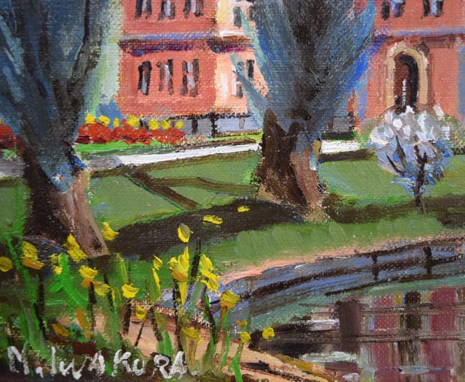 岩倉三喜生「道庁(銀額縁)」油絵・F4号 拡大画像4