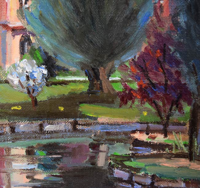 岩倉三喜生「道庁(銀額縁)」油絵・F4号 拡大画像5