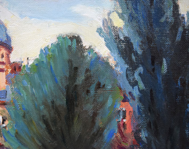 岩倉三喜生「道庁(銀額縁)」油絵・F4号 拡大画像3