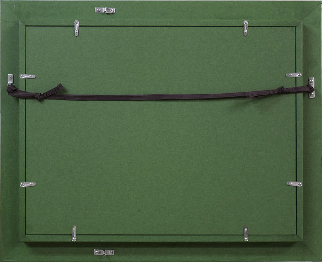 岩倉三喜生「道庁(銀額縁)」油絵・F4号 額縁裏側画像