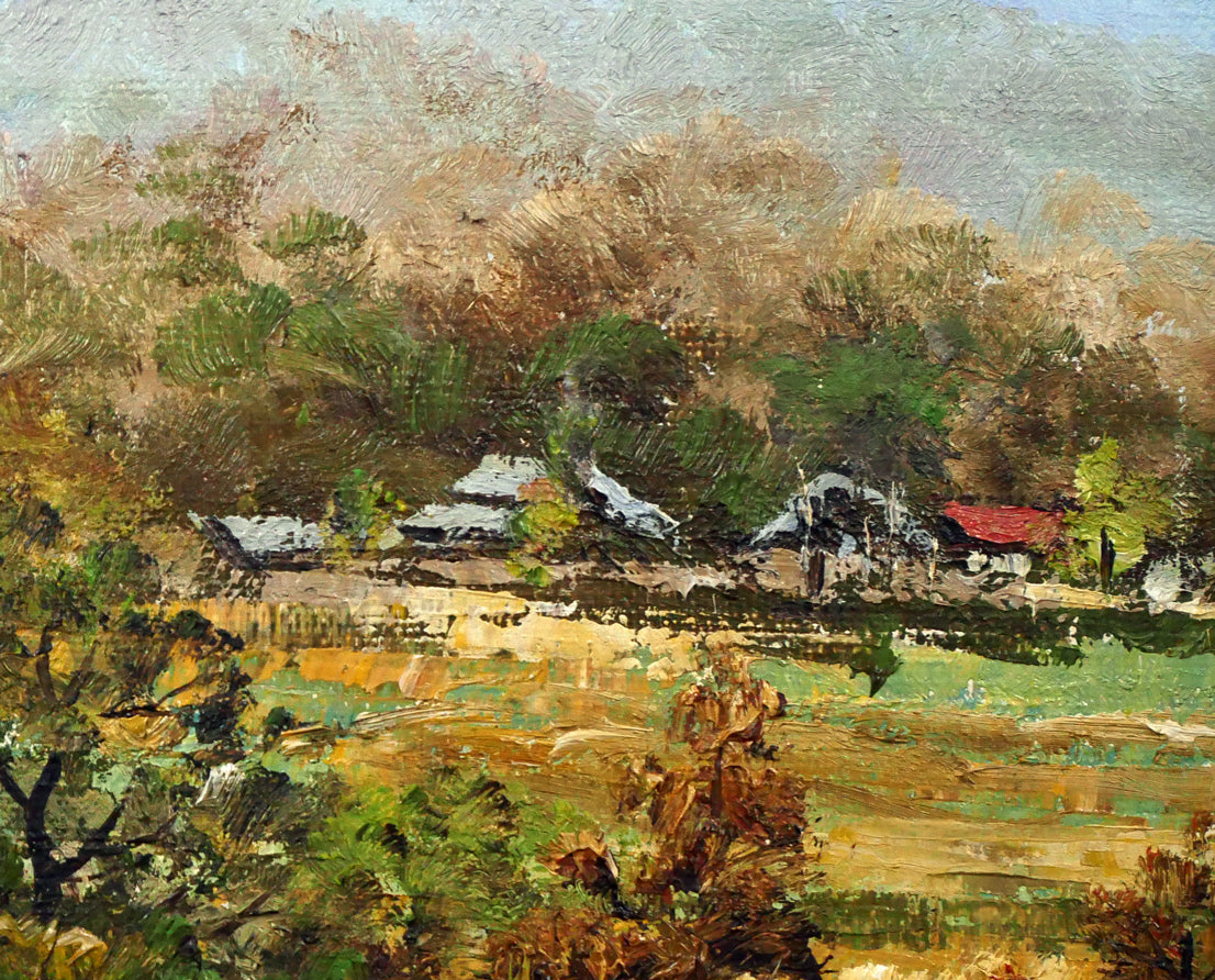 岩下正芙美「甲州民家」油絵・F6号 拡大画像6