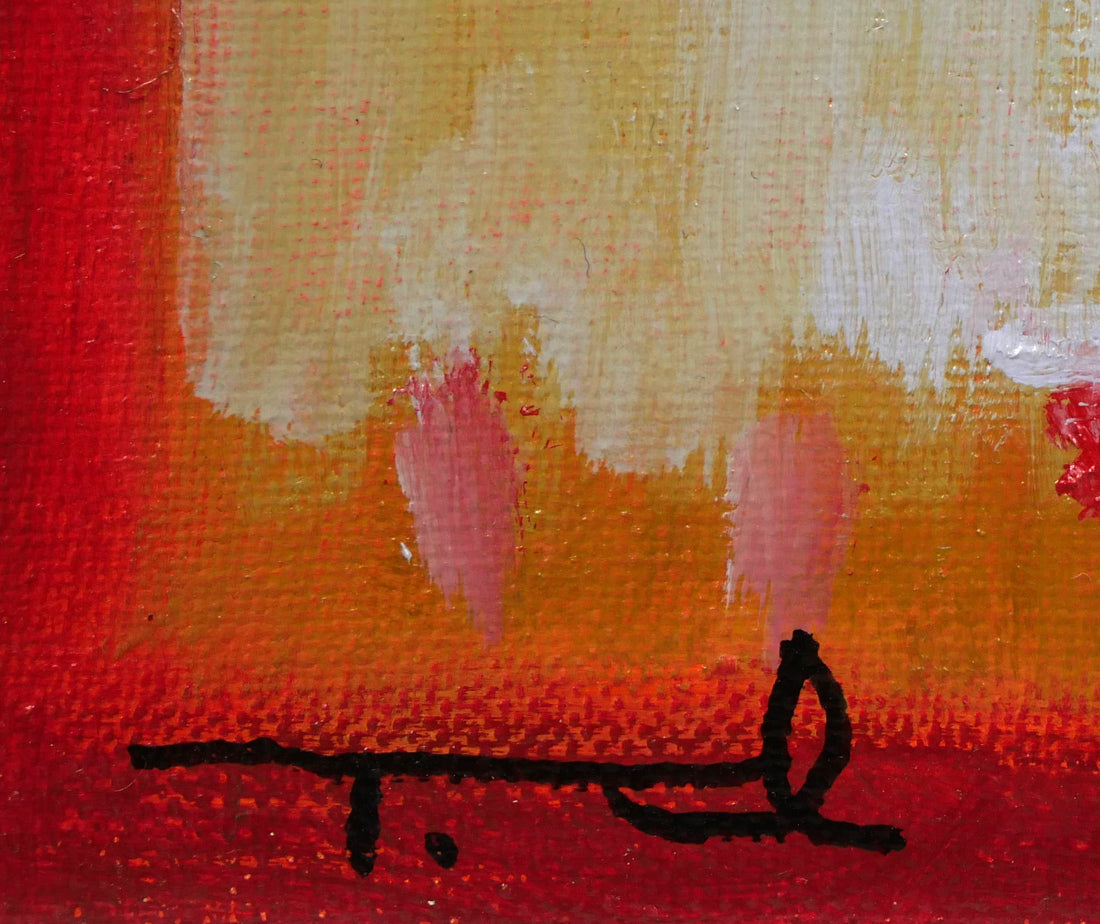 出雲丈嗣「画室の静物」油絵・F6号 サイン部分拡大画像