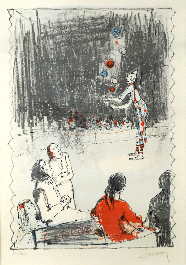 ジャン・ジャンセン(Jean Jansem)「サーカス(CIRCUS)」リトグラフ 作品全体画像
