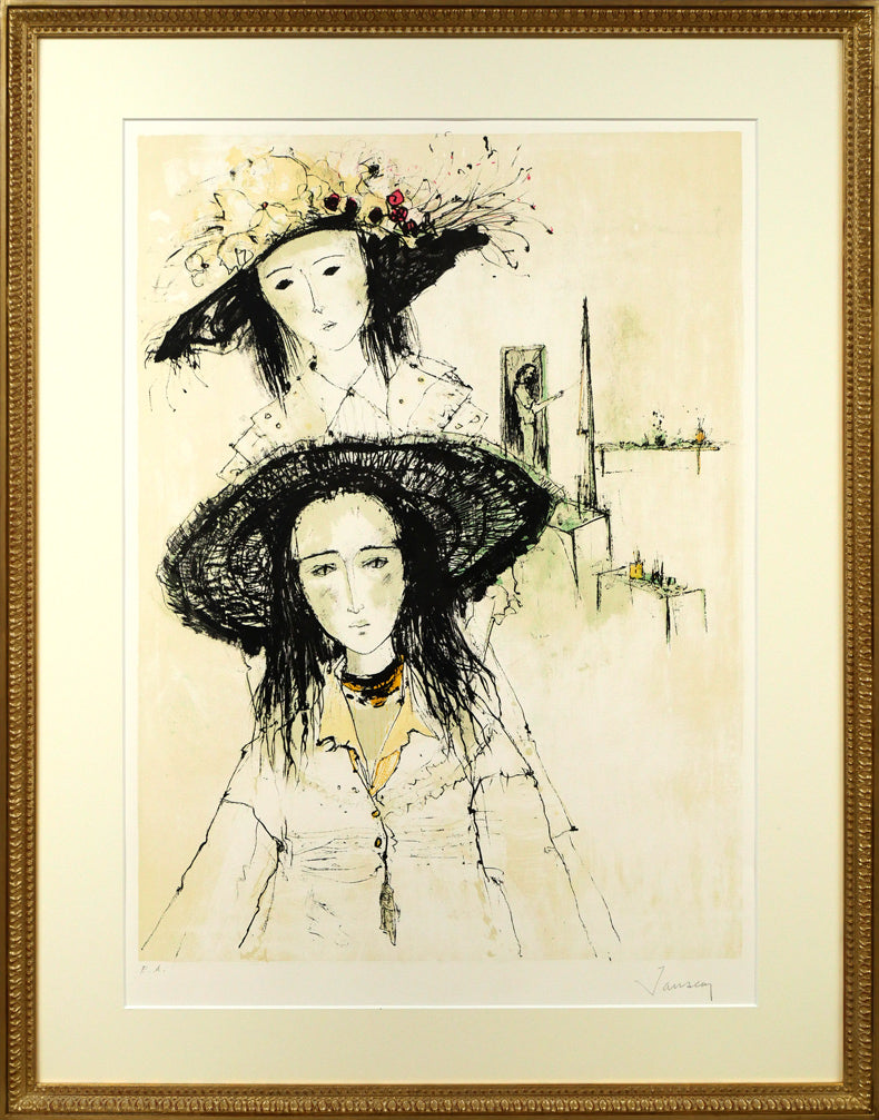 ジャン ジャンセン(Jean Jansem)「二人のモデル(Les deux mannequins)」リトグラフ