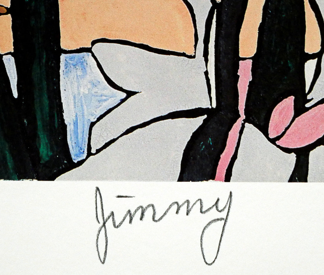 ジミー大西「お花畑」版画・限定品 本人直筆鉛筆サイン入り
