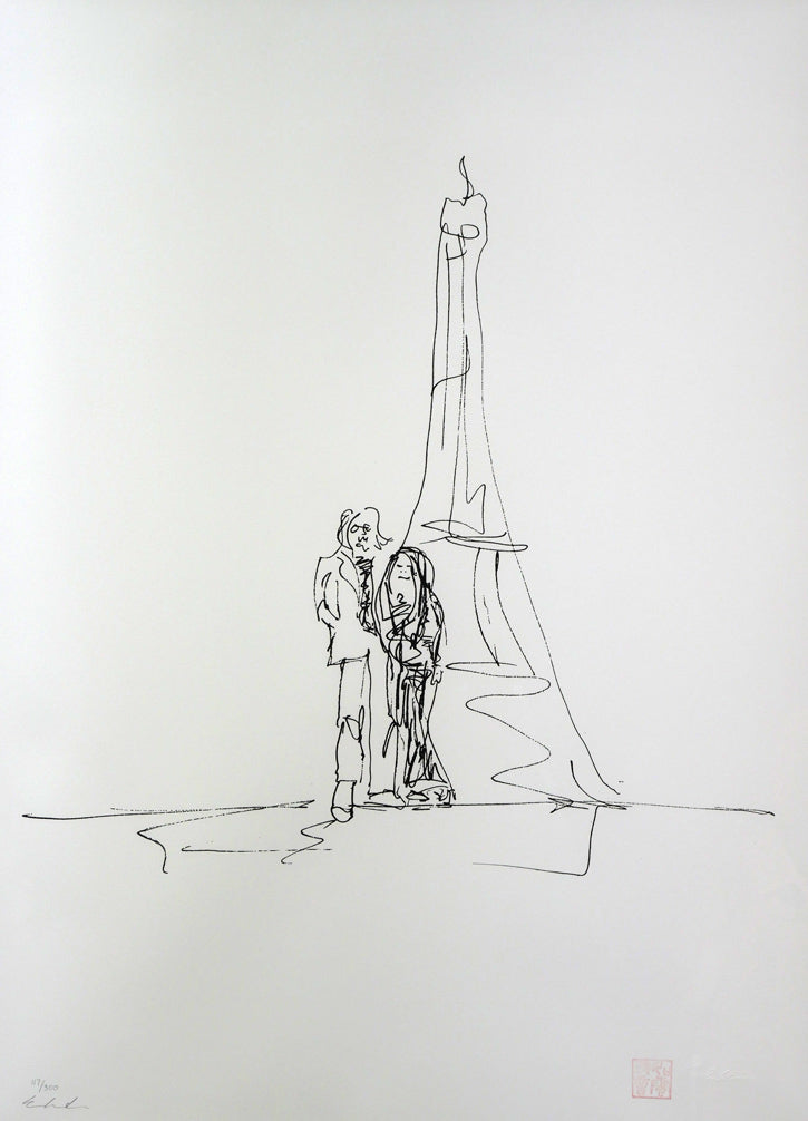 ジョン・レノン(John LENNON)「エッフェル塔(オノ・ヨーコと合作)」リトグラフ 作品全体拡大画像