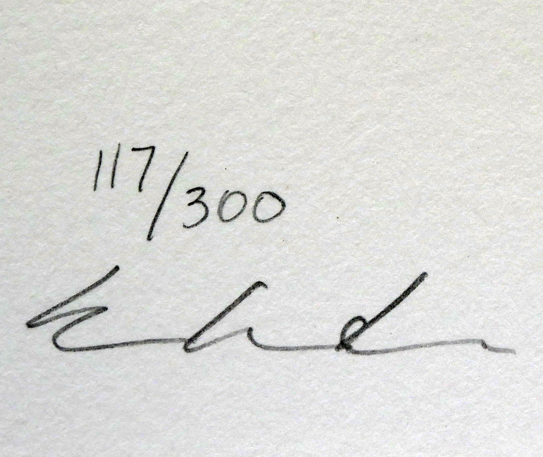 ジョン・レノン(John LENNON)「エッフェル塔(オノ・ヨーコと合作)」リトグラフ 限定番号(ed,117/300)、「オノ・ヨーコ」の本人直筆鉛筆サイン
