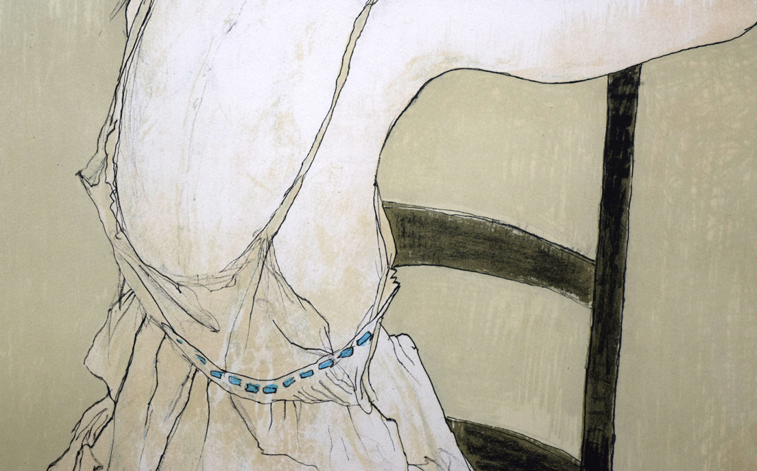 ジャン・ジャンセン(Jean Jansem)「バラ色のペチコートの少女」リトグラフ 拡大画像3