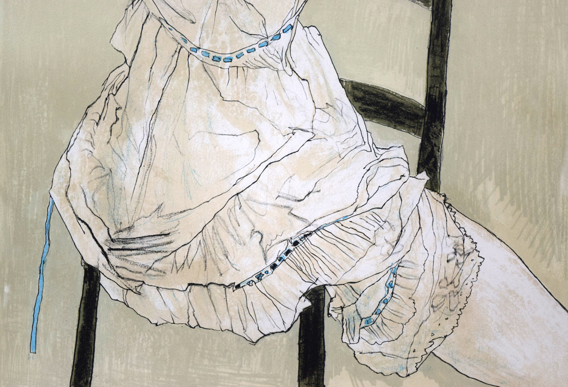 ジャン・ジャンセン「バラ色のペチコートの少女」リトグラフ 拡大画像4