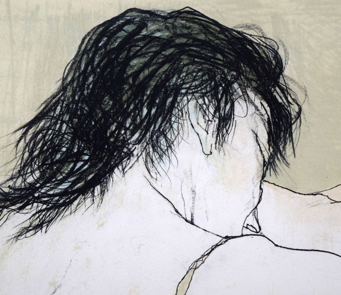 ジャン・ジャンセン(Jean Jansem)「バラ色のペチコートの少女」リトグラフ 拡大画像2