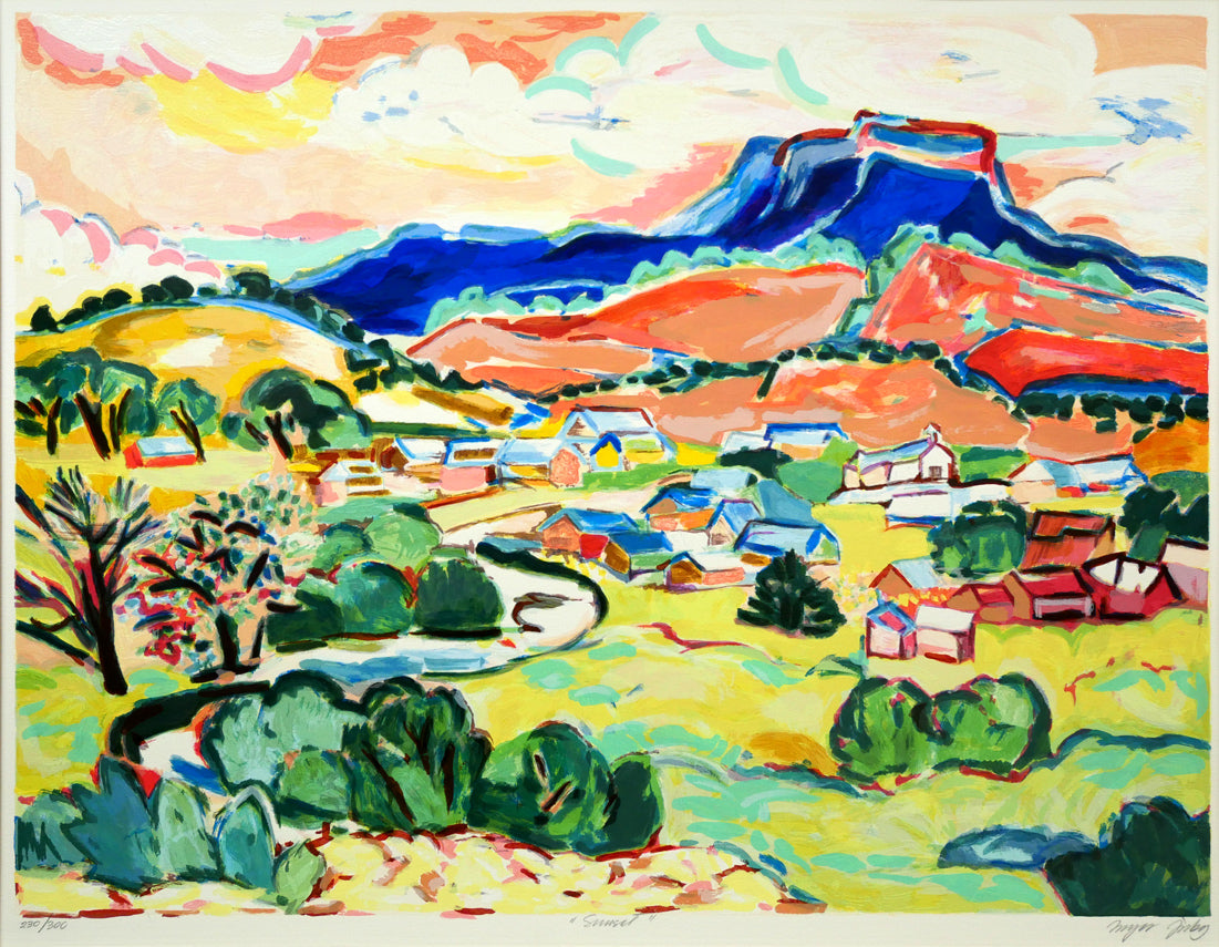 インガー ジャービー(Inger Jirby)「Sunset」リトグラフ 作品全体拡大画像