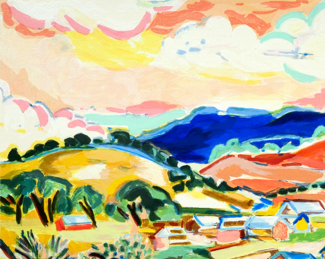 インガー ジャービー(Inger Jirby)「Sunset」リトグラフ 拡大画像1