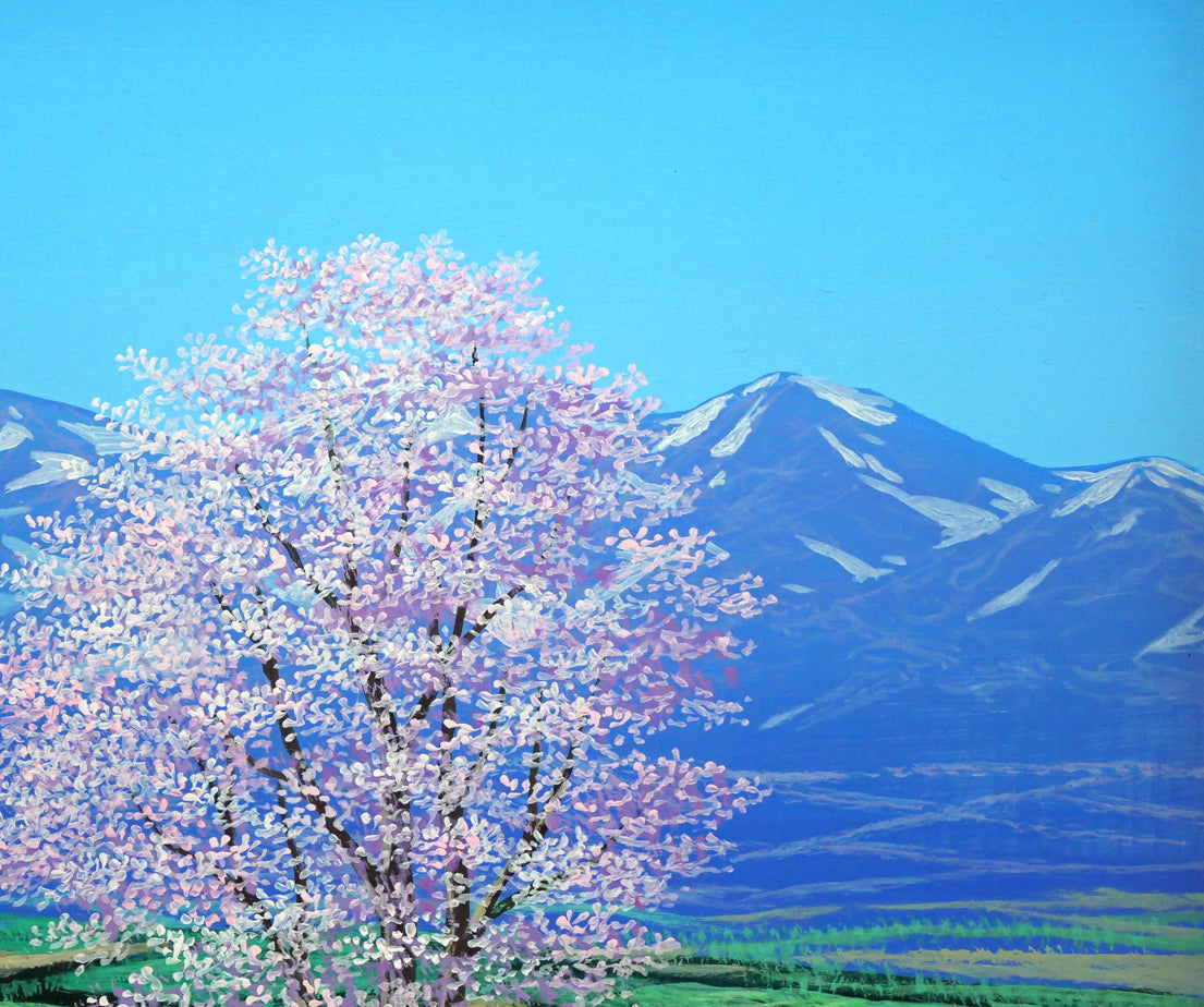 上代誠「桜」油絵・F3号 拡大画像3