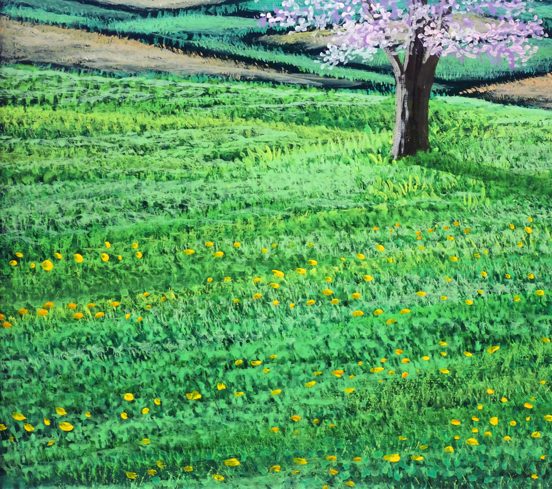 上代誠「桜」油絵・F3号 拡大画像5