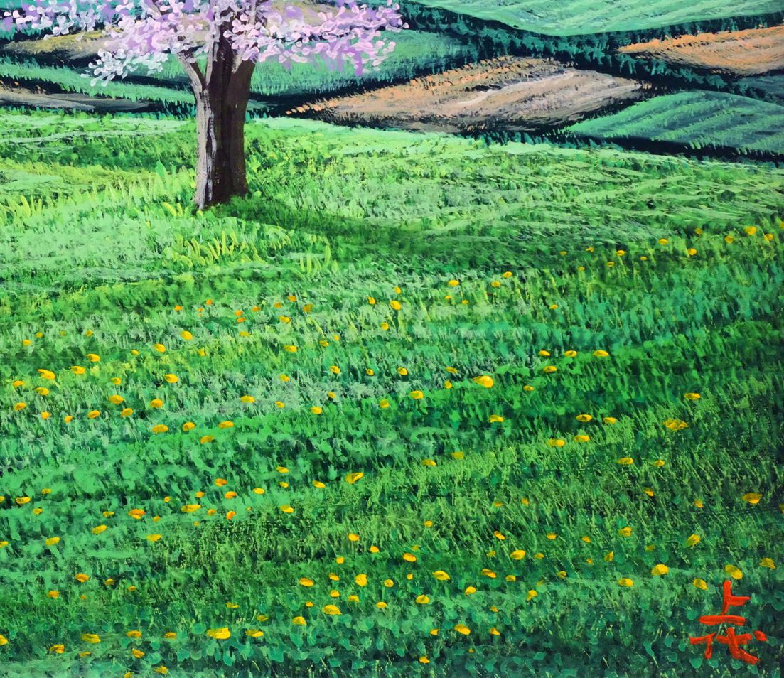 上代誠「桜」油絵・F3号 拡大画像6