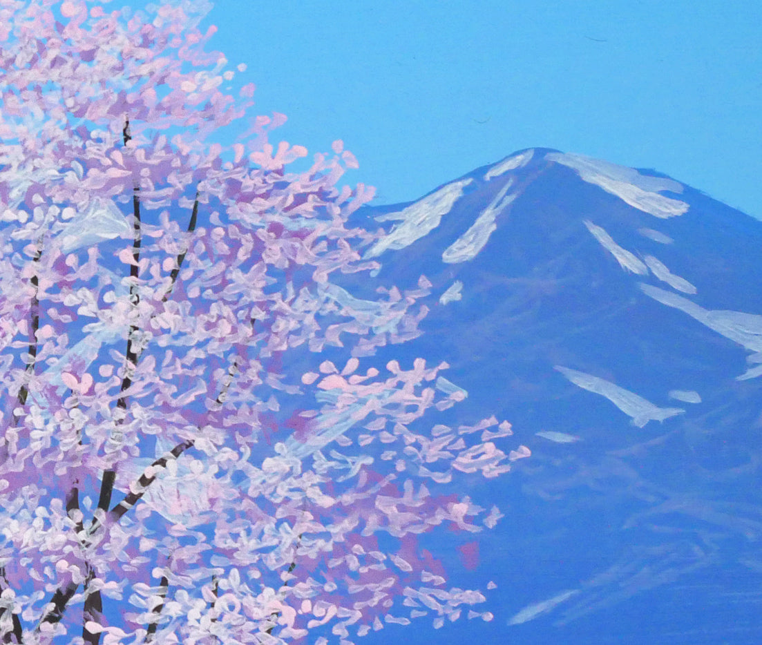 上代誠「桜」油絵・F3号 拡大画像4