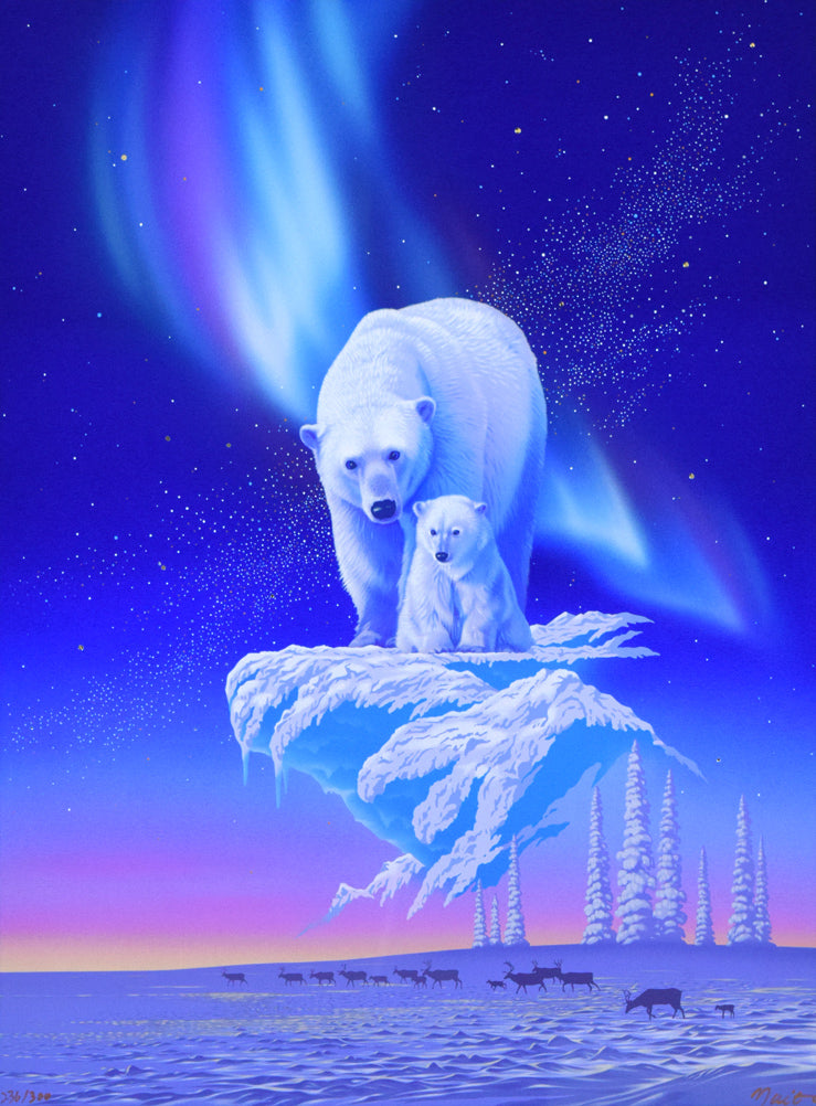 ジョウ ナイトウ「オーロラ・ドリーム」シルクスクリーン版画 作品全体拡大画像