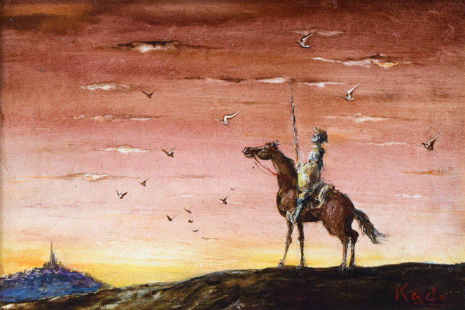 角浩「望郷(ドンキホーテ)」油絵・SM 作品全体拡大画像