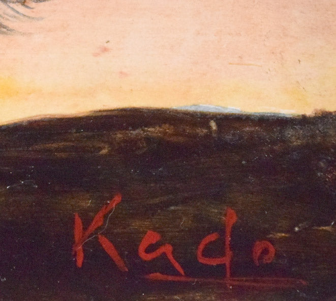 角浩「望郷(ドンキホーテ)」油絵・SM サイン拡大画像