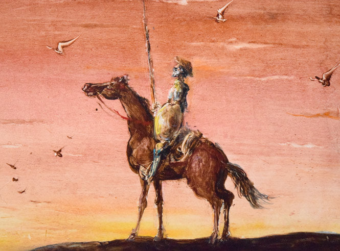 角浩「望郷(ドンキホーテ)」油絵・SM 拡大画像2