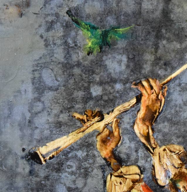 角浩「春を呼ぶ」油絵・SM 拡大画像4