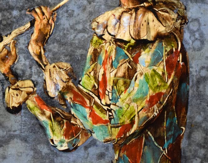 角浩「春を呼ぶ」油絵・SM 拡大画像5