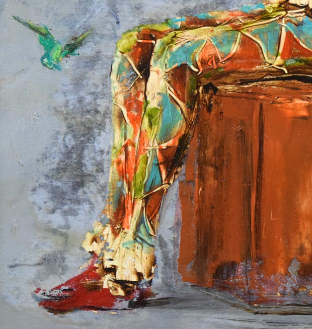 角浩「春を呼ぶ」油絵・SM 拡大画像7