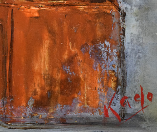 角浩「春を呼ぶ」油絵・SM 拡大画像8