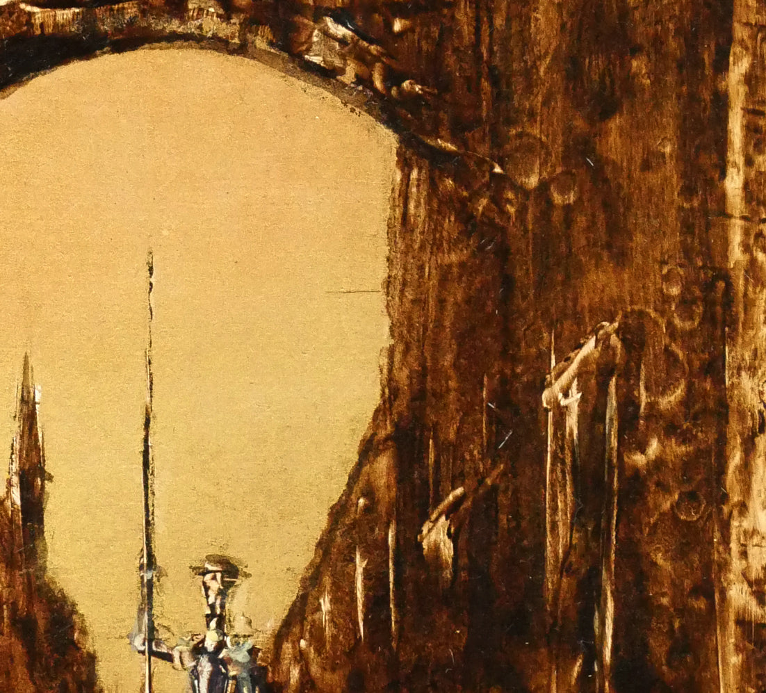 角浩「街へ来たドンキホーテ」油絵・F0号 拡大画像4