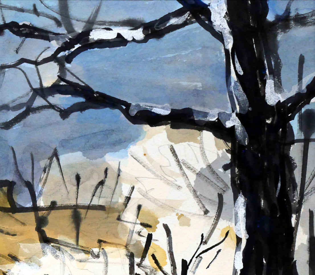 鹿毛正三「北海道大学農学部」水彩画・色紙 拡大画像2