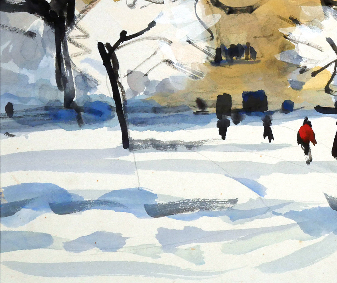 鹿毛正三「北海道大学農学部」水彩画・色紙 拡大画像3