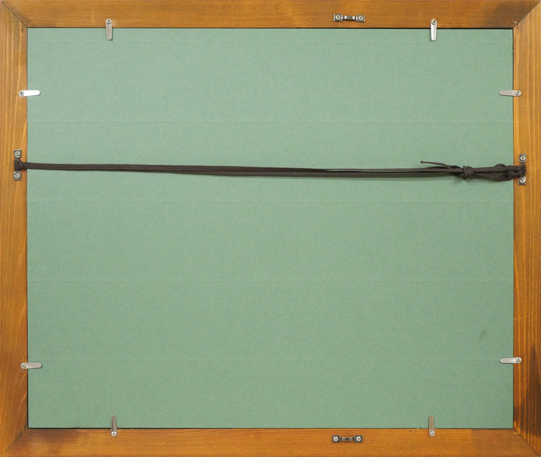 鹿毛正三「北海道大学農学部」水彩画・色紙 額縁裏側画像