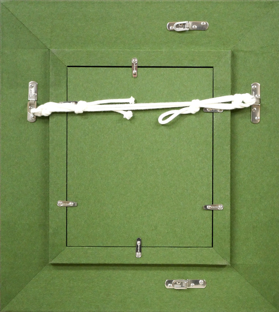 甲斐哲義「無題1967」油絵・F0号 額縁裏側画像