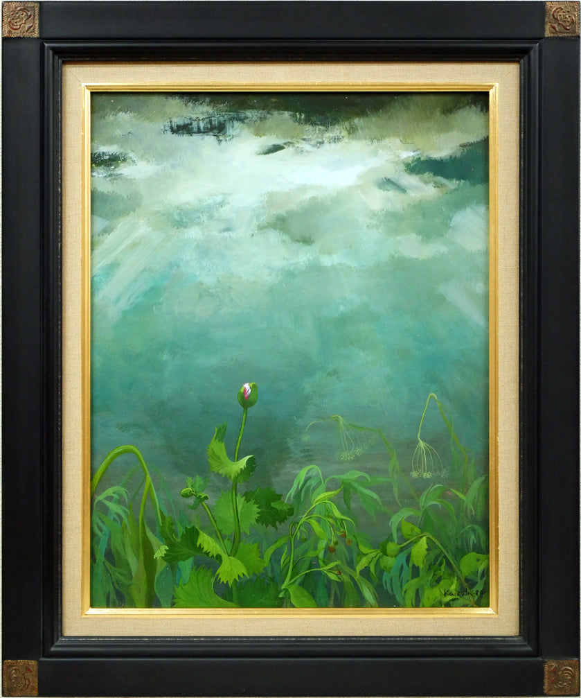 海月清則「風景」油絵・F6号